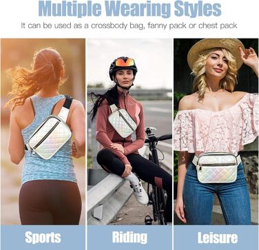 Жіноча бананка Jueachy: водонепроникна сумка через плече з ромбовим візерунком, 4 відділення на блискавці, для активного відпочинку та фестивалів