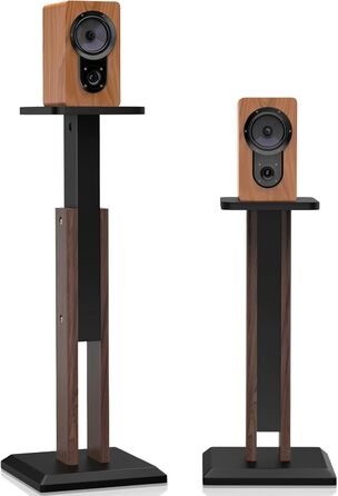 Підставка для акустики 65-85 см, регульована по висоті, дерев'яні підставки для сателітної акустики 4-10 дюймів, 20 кг, набір 2 шт (колір: коричневий)