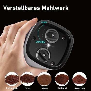 Nauotk 2-in-1 Electric Salt and Pepper Grinder, Battery Powered, Adjustable Coarseness, Automatic Salt and Pepper Grinder with LED, Double Nozzle, One-Hand Operation, Spice Grinder for Kitchen (USB)