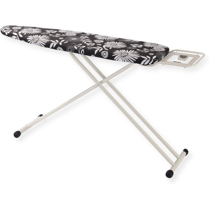 Прасувальна дошка SensaHome розкладна, 120x38 см, з підставкою для праски, квітковий принт, сірий