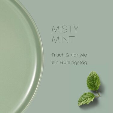 Набір посуду Feinsteinzeug на 6 осіб (18 предметів) — міцний, стійкий до подряпин, бежевий глянцевий | Столовий посуд, тарілки, миски — Magnetiks (Misty Mint, 18 предметів)