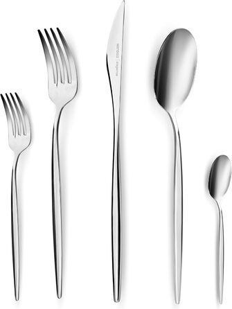 Karaca Lisbon Cutlery Set with Box Set, 60-Piece, for 12 People, 18/10 Stainless Steel Cutlery Set, Dishwasher Safe, Perfect for Everyday Use, Premium Quality