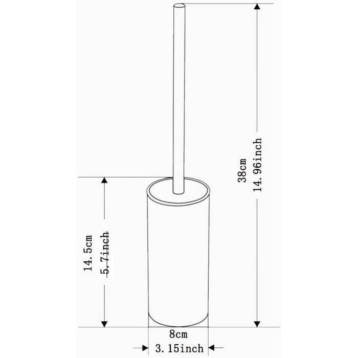 Набір для чищення унітазу з нержавіючої сталі, підлоговий, для ванної кімнати (білий)