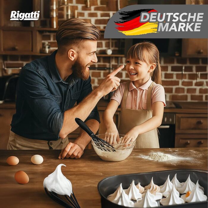 Набір міксерів Rigatti® з нержавіючої сталі та силікону (3 шт.) - чорний, термостійкий, без BPA, для тефлону, ергономічні, 28/26/23 см