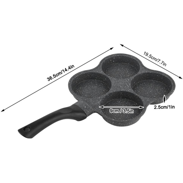Dekaim Non-Stick Frying Pan, Anti-Stick Aluminum Pan for Breakfast, Pancake Pan, Fried Egg Pan, 4-Hole Pancake Pan Omelet Egg Pan Skillet Breakfast Maker Kitchen Gadget