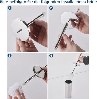 Набір для чищення унітазу FIISAYL з тримачем: щітка та підставка з нержавіючої сталі (сріблястий)