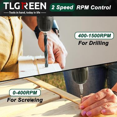 Набір інструментів TLGREEN 138 шт. з акумуляторною дриль-шуруповертом 12V для ремонту та DIY, електроінструмент