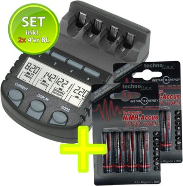 Зарядний пристрій Technoline BC 700 Set для акумуляторів V56706, чорний (BC700 SET 2100)