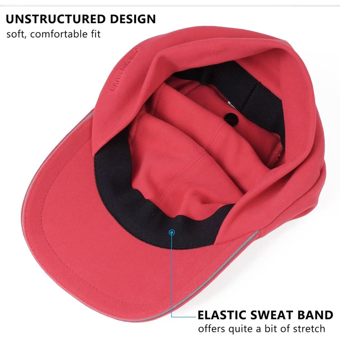 Жіноча зимова шапка GADIEMKENSD з відбиваючими елементами та кишенькою для хвоста, навушник-гетр, для активного відпочинку (червона)