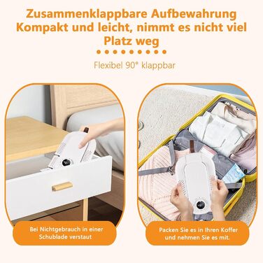 Електричний сушильник для взуття Vauki з УФ-стерилізацією, 360° циркуляцією повітря, таймером 90 хв, складний та компактний для дому та подорожей