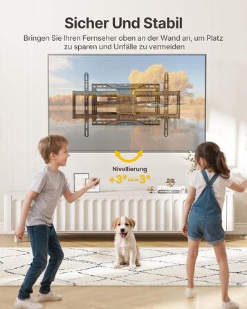 Настінна кріплення для телевізора monTEK, 37-90 дюймів, до 75 кг, з подвійними шарнірними руками, регулювання нахилу, поворот і витягування, VESA 600x400