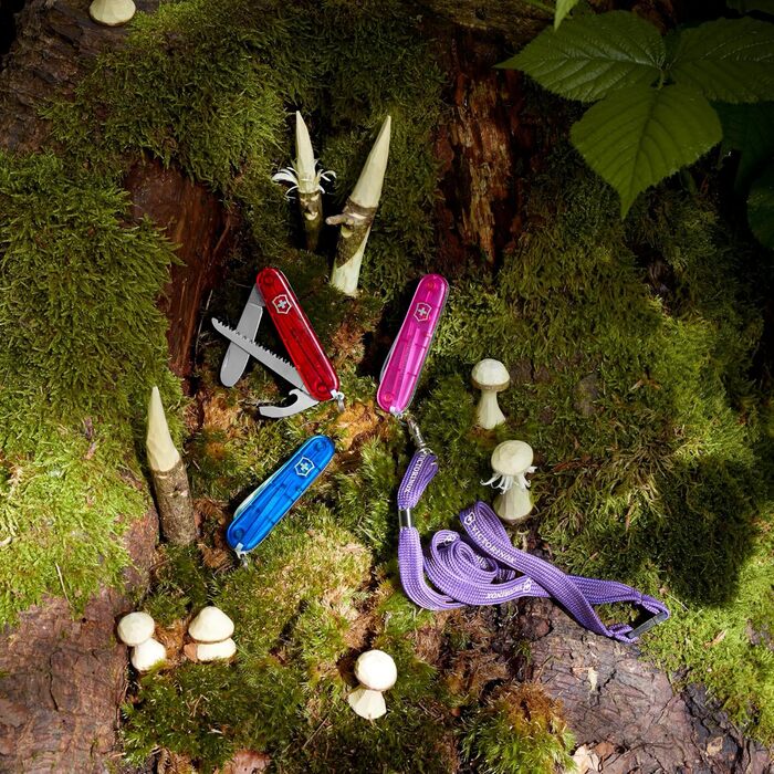 Дитячий мультитул Victorinox My First Swiss Army Knife – 9 функцій, без гострої клинка, червоно-прозорий