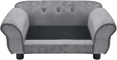 Софа для собак VidaXL сірого кольору 72x45x30 см, м'яка лежанка для домашніх тварин