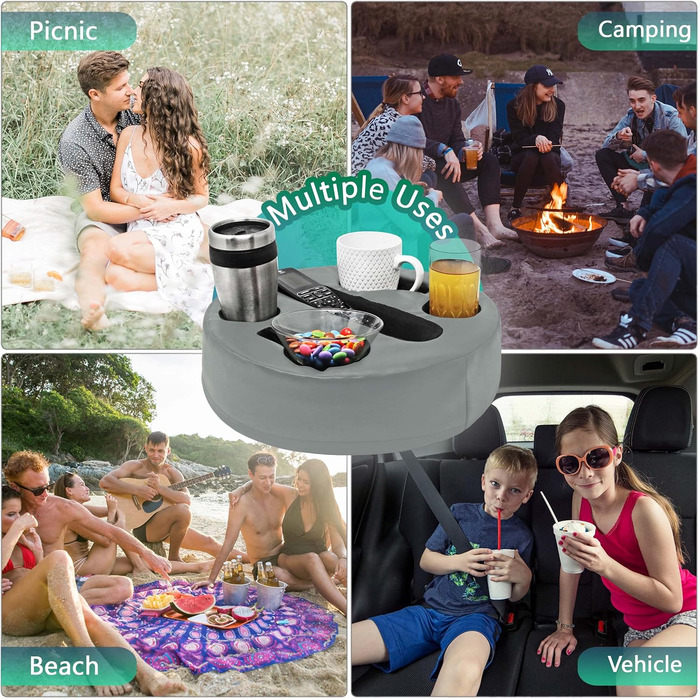 Sofa-Buddy Practical Couch Cup Holder, Couch Coaster, Sofa Cup Holder - The perfect couch accessory (Big-Leather-Grey)