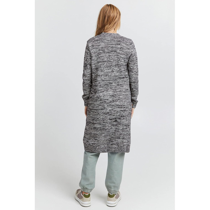 Жіночий в'язаний кардиган OXMO OXPhietta з грубої в'язки, довгий рукав, накладні кишені, 100% бавовна, Regular fit (XXL, Insignia B (791991))