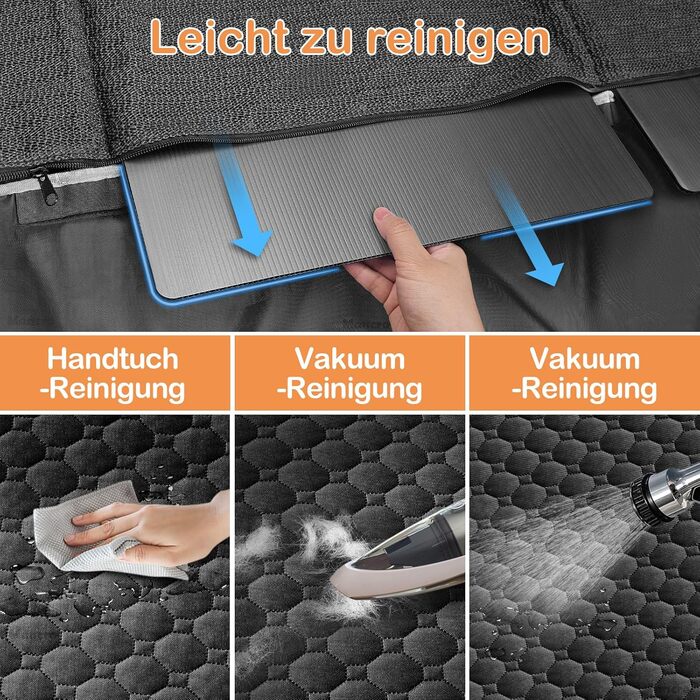 Водонепроникний килимок для собак у машину Taygeer з жорсткою основою, 127x156 см, чорний