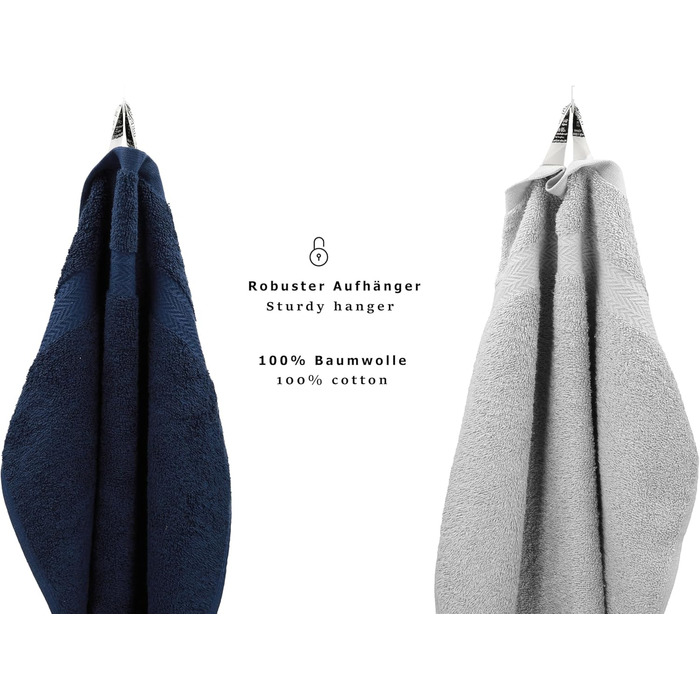 Набір рушників Betz 10 предметів, преміум якість, 100% бавовна, сірий антрацит та сріблястий, для ванної кімнати