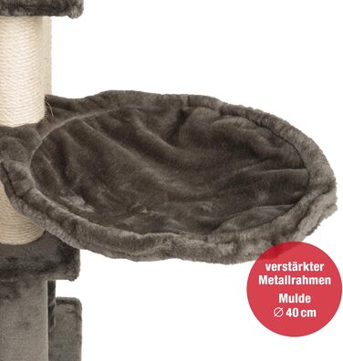 JAMAXX Преміум Дряпка для котів XXL, 165 см, надміцний, 9 товстих стовпів, міцна основа 3 см, супер м'який плюш, PCT6006 темно-сірий (грау-браун)