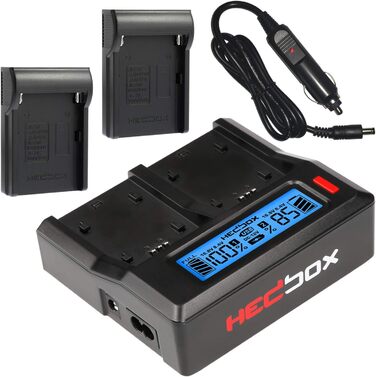 Зарядний пристрій HEDBOX 2-портовий з LCD-дисплеєм для акумуляторів Sony NP-F550, F770, F970 та Hedbox RP-NPF550, NPF770, NPF970, NPF1000