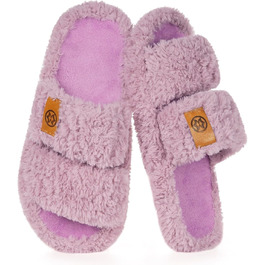 Домашні тапочки Dokela для жінок з меморі-піною, м'які, з штучним хутром, відкриті, легкі, з антиковзаючою підошвою, для дому, теплі, зручні, сліпони, 37/38 EU, фіолетові