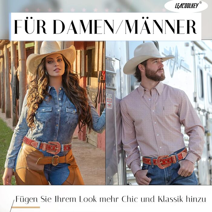 LEACOOLKEY Ремінь зі стразами для чоловіків та жінок, стильний вестерн ковбойський ремінь з пряжками, блискучий пояс для джинсів, штанів, суконь. Розмір S: 73-82 см (загальна довжина 105 см)