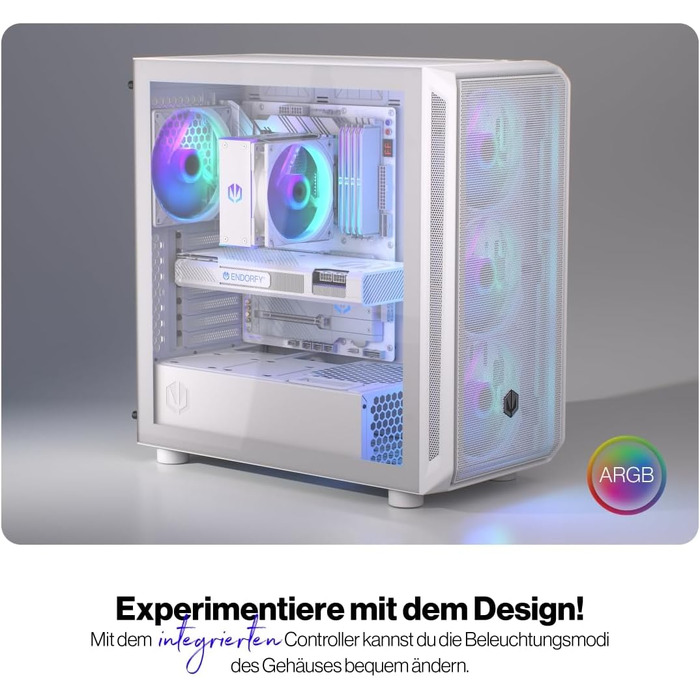 Корпус для ПК Endorfy Arx 700 White ARGB, ATX, загартоване скло, білий