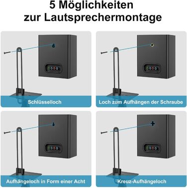 Підставка для колонок 2 шт. - Регульована висота, поворот 360°, стабільний підставник, універсальна сумісність, чорний колір, ідеально для домашнього кінотеатру, студії та вітальні