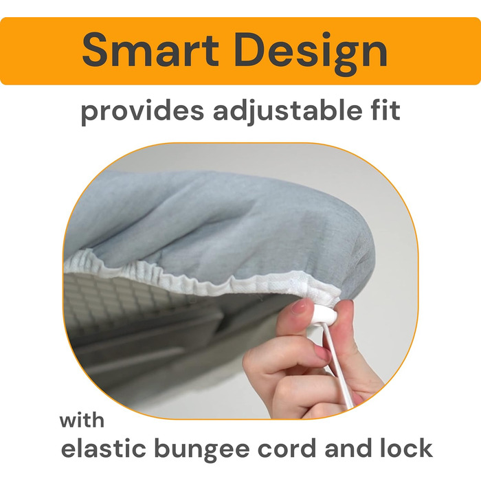 Покриття та подушка для прасувальної дошки SAVUK з силіконовим покриттям, 4 шари, 38.1 x 137.2 см, посилена подушка, терморефлексна, еластичний край