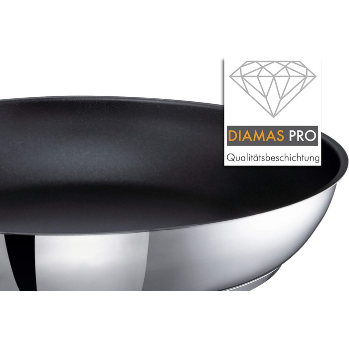 Industar Diamas Pro Stainless Steel Fry Pan - 28cm - Stiftung Warentest Winner