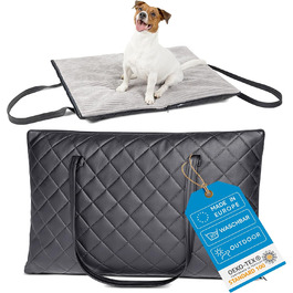 FREUDENTIER Килимок для собак на вулицю, складаний | З м'якою лежачою поверхнею з штучної шкіри, що стирається, водонепроникний та стійкий до бруду | Лежанка для собак у дорогу, виготовлено в ЄС (95x70 см)