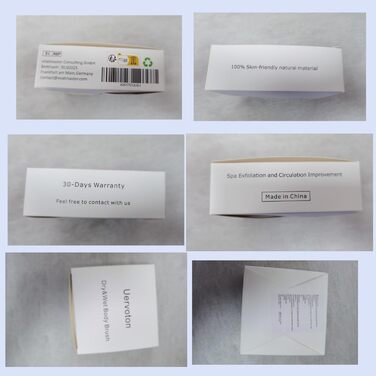 Щітка для пілінгу Uervoton, суха щітка з натуральною щетиною Tampico, для проблемної шкіри, целюліту та набряків, покращує кровообіг (з сумкою для зберігання)