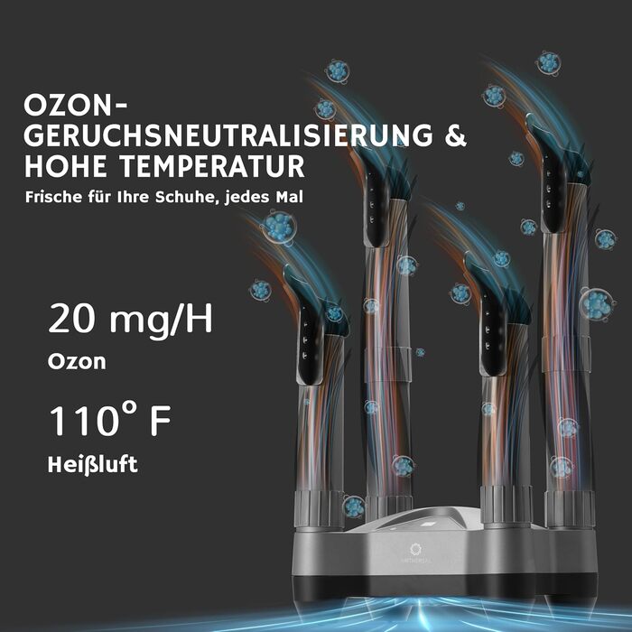 Електричний сушильник для взуття AIRTHEREAL SD20 з озоновою дезінфекцією, таймером та швидкою сушінням - для робочих, гірськолижних черевиків, кросівок та рукавичок