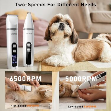 Набір для грумінгу собак JIUWIIL 4-в-1: машинка для стрижки, тример, бритва та аксесуари для догляду за шерстю собак та котів