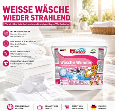 Підсилювач прання та видалення плям Pastaclean Oxi, кисневий відбілювач, 3 кг (на 480 прань)