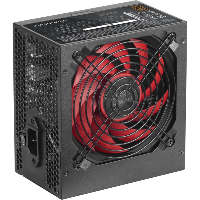 Блок живлення Mars Gaming MPIII550P ATX, 550W, 80 Plus Bronze, білий