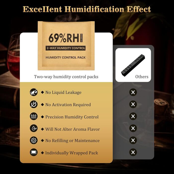 KEJIAR Вологостійкий футляр для сигар з набором інструментів (3 в 1, V-cut, Straight Cut, штамп) - Темно-коричневий