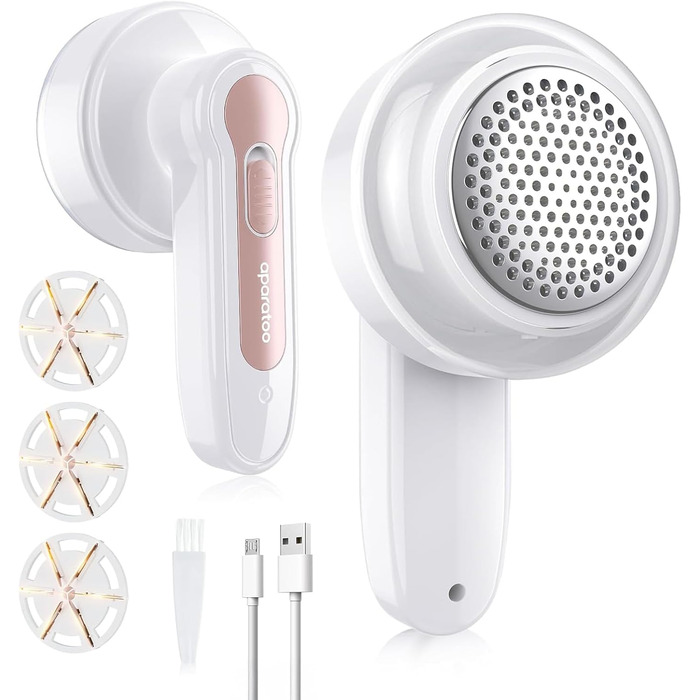 Електричний видалення ворсу для одягу, постільної білизни та меблів. Змінні леза. Білий колір