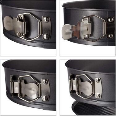 Набір форм для випічки Relaxdays, 4 шт., Ø 18/24/26/28 см, з антипригарним покриттям, до 220 °C, круглі, сірі