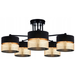 Підвісна лампа Elko-Lighting, чорно-золота, металева, 5xE27