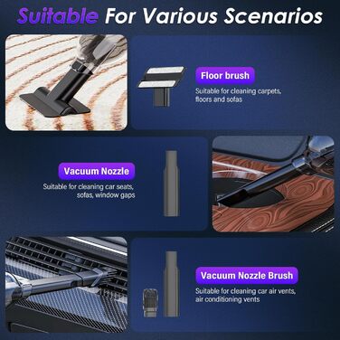 Бездротовий ручний пилосос Unipampa 16000PA, 100W, 6000mAh, для дому, авто, офісу, видалення шерсті тварин (сірий)