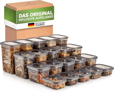 Герметичні контейнери для зберігання продуктів | Набір 25 контейнерів | Без BPA | Для каші, борошна, цукру | Практичні контейнери для кухні (Peggy)