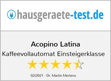 Кавомашина Acopino Latina RED – автоматична еспресо-машина з прямою кнопкою для еспресо та кави, регульований носик, бак для води 1,8 л