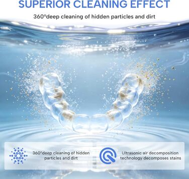 Ультразвукова ванна для чищення 45 кГц з УФ-лампою 200 мл - 4 режими для брекетів, кап, ювелірних виробів (Біла)