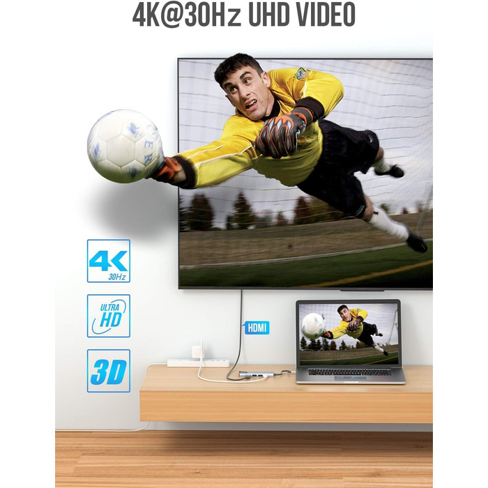 Lemorele Док-станція 12-в-1 з USB-C: 10Gbps, Dual 4K HDMI, VGA, USB 3.1/2.0, 100W PD, SD/TF, Audio - для Windows, MacBook, Dell