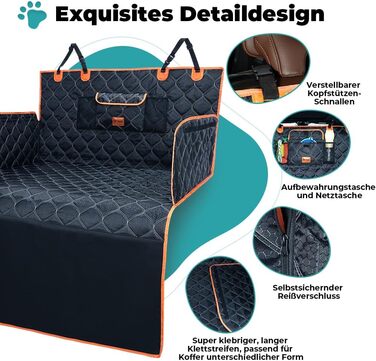 Захисна ковдра для собак у багажник авто KYG, 215x110 см, водовідштовхувальна, антикіготкові властивості, універсальна