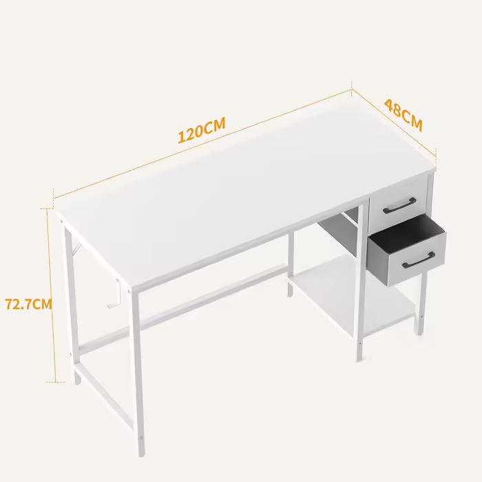 Cubiker Computer Desk for Home Office with Drawers, 100 cm Small Desk for Studying and Writing, modern simple PC table, Brown 100 x 48 cm Brown