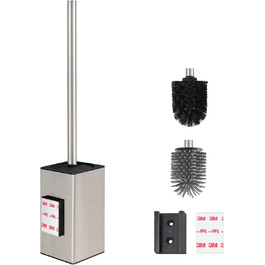 Настінна щітка для туалету DAZI з кріпленням без свердління, нержавіюча сталь, сучасний дизайн, знімний внутрішній стаканчик для легкості догляду та прибирання (золотий та нікелевий колір)