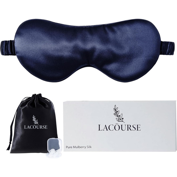 Сліпиця для сну з 100% натурального шовку 22 Momme (морська синя), комфортна та ефективна