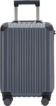 Чемодан з TSA-замком, телескопічною ручкою та 4 колесами, жорсткий корпус (Сірий, маленький)