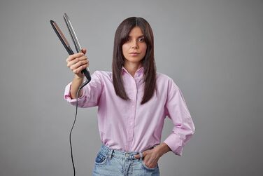 Випрямляч для волосся Remington S8540 Keratin з керамічним покриттям, LCD-дисплей, 10 температурних режимів, чорний, 110 мм